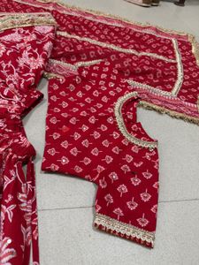 Red Print Lehenga Choli Set For 2-3 years o