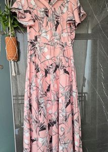 Women's Pink Floral Maxi Dress