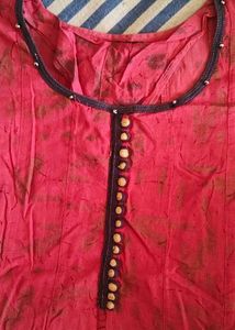 Beautiful Pink Kurta with Unique Neckline