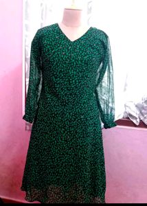 Green Print Dress