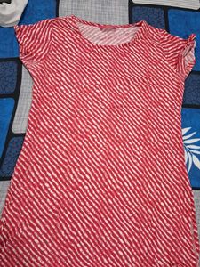 Red & White Striped Tunic Top
