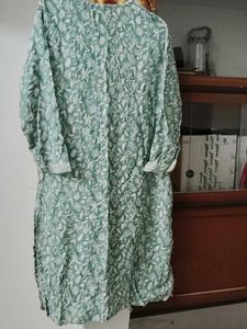 86.Green Floral Print Kurta