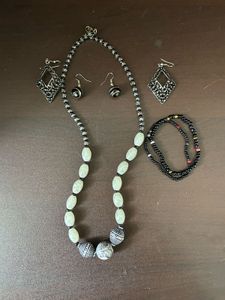 Boho Beaded Necklace &amp; Earring Set