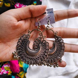 Silver Crescent Earrings