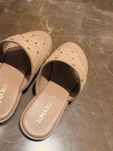 Stylish Studded Tan Flat Sandals