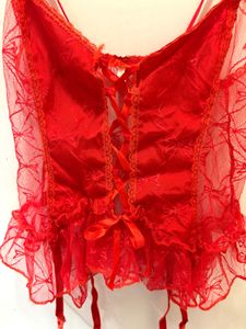 Red Lace Corset with Garters