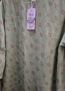 Light Green Floral Print Kurta