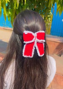 Red Bow Hair Clip
