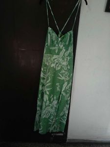 Chic Green Floral Midi Dress