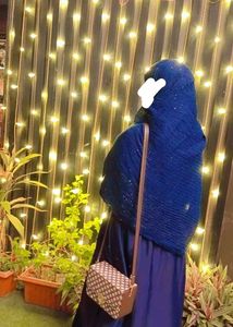 Satin navy Blue Unisex Abaya