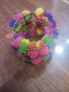 Bohemian Multi-Color Pom-Pom Ethnic Bracelet