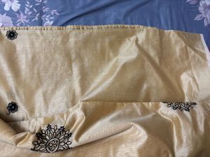 Golden Saree with Black Embroidery