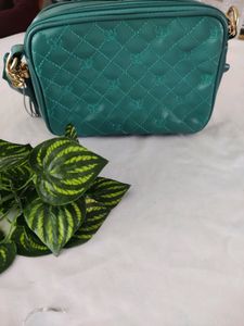 Kleio Sea Green Plain Sling Bag (Women's)