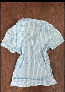 Light Blue Striped Button-Up Shirt