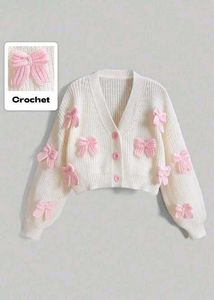 Crochet Cardigan with Bows