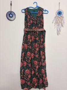 Floral Print Ethnic Gown