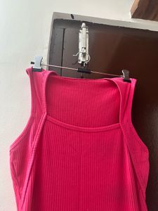 Ribbed Knit Sleeveless Midi Dress
