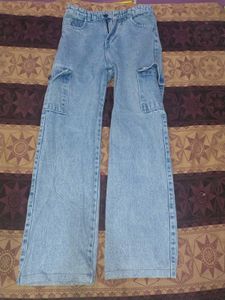Light Wash Cargo Jeans