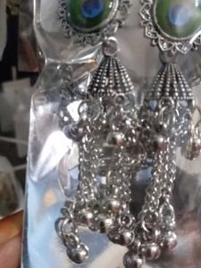 Peacock Feather Jhumka Earrings