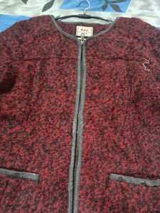 Chic Textured Maroon Jacket