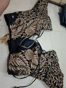 Embroidered Black Silk Blouse