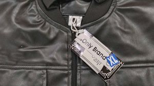 Black Faux Leather Bomber Jacket