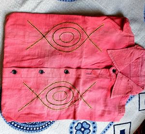 Embroidered Pink Shirt
