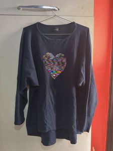 Stylish ONLY Top with Heart Sequin bust 44