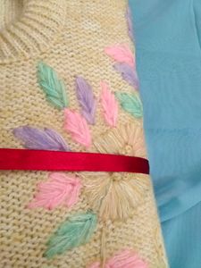 Cream Sweater With Embroidery