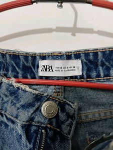 Zara Distressed Blue Denim Jeans