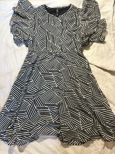 Black & White Geometric Print Dress