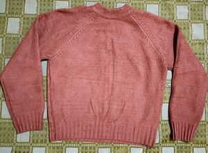 Peach Knit Pullover Sweater