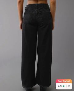 URBANIC Grey Ripped Wide Leg Jeans