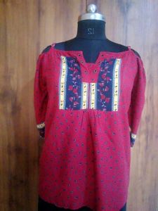 Red Floral Print Top