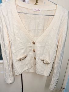 Cream Cable Knit Cardigan