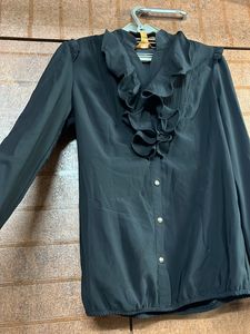 Ruffled Black Blouse