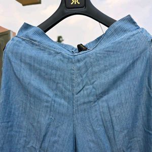 Blue Striped flared Pants