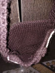 Handmade Crochet Shoulder Bag - Coffee Brown
