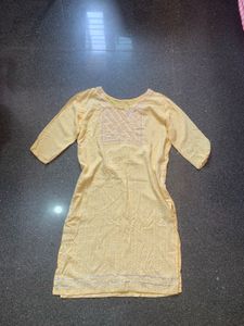 Butter Yellow Printed Kurta