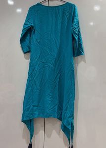 Teal Blue Embroidered Kurta