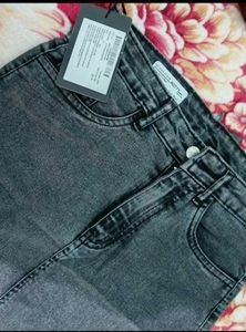 Kotty Denim Straight Midi Skirt