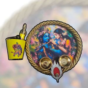 Krishna Decor Plate &amp; Bucket Holi