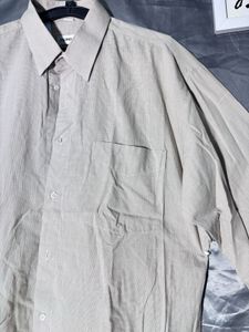 Classic Beige Long-Sleeve formal  Shirt