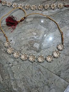Elegant Ethnic Necklace Set and sheesh patti