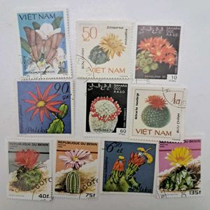 Collection of 10 Cactus Stamps