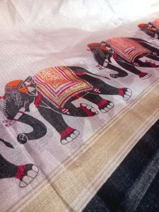Elegant Saree with Elephant Motif