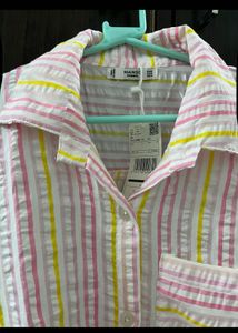 Mango Casual Striped Button-Up Shirt