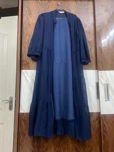 Navy Tiered 2 piece Midi Dress