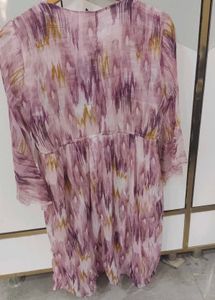 Sheer Print V-Neck Dress
