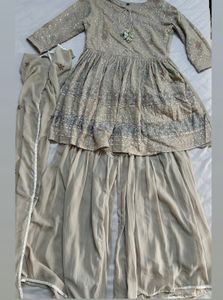 Embroidered Kurti Sharara Set with Dupatta